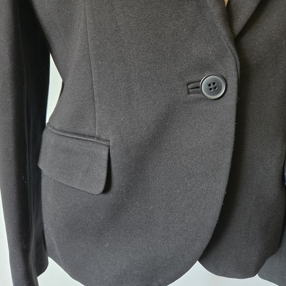 ANNE KLEIN black Classic Blazer With Pink And Red Steiped Collar. Size 10 - Picture 4 of 11